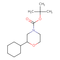 Chemical structure of tert-butyl 2-cyclohexylmorpholine-4-carboxylate - CSSB00113825507