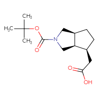 Chemical structure of 2-[(3aR,4S,6aS)-2-[(tert-butoxy)carbonyl]-octahydrocyclopenta[c]pyrrol-4-yl]acetic acid - CSSB00030539076