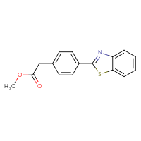 Chemical structure of methyl 2-[4-(1,3-benzothiazol-2-yl)phenyl]acetate - CSSB01780557211