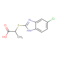 Chemical structure of 2-[(5-chloro-1H-1,3-benzodiazol-2-yl)sulfanyl]propanoic acid - CSSB00000008306