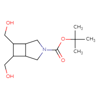 Chemical structure of tert-butyl 6,7-bis(hydroxymethyl)-3-azabicyclo[3.2.0]heptane-3-carboxylate - CSSB14929137862