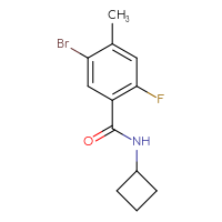 Chemical structure of 5-bromo-N-cyclobutyl-2-fluoro-4-methylbenzamide - CSSB06480370925
