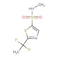 Chemical structure of 2-(1,1-difluoroethyl)-N-methyl-1,3-thiazole-5-sulfonamide - CSSB02517389247
