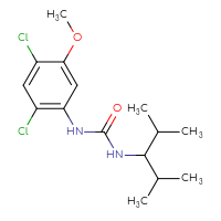 Chemical structure of 1-(2,4-dichloro-5-methoxyphenyl)-3-(2,4-dimethylpentan-3-yl)urea - CSSB15231913560