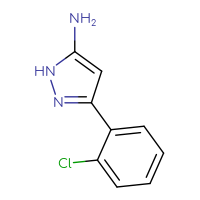 Chemical structure of 3-(2-chlorophenyl)-1H-pyrazol-5-amine - CSSB00011225244