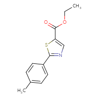 Chemical structure of ethyl 2-(4-methylphenyl)-1,3-thiazole-5-carboxylate - CSSB00020649306
