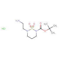 Chemical structure of tert-butyl 6-(2-aminoethyl)-1,1-dioxo-1λ⁶,2,6-thiadiazinane-2-carboxylate hydrochloride - CSSB14849113388
