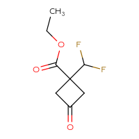 Chemical structure of ethyl 1-(difluoromethyl)-3-oxocyclobutane-1-carboxylate - CSSB02127316587