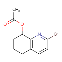 Chemical structure of 2-bromo-5,6,7,8-tetrahydroquinolin-8-yl acetate - CSSB21470673832