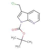 Chemical structure of tert-butyl 3-(chloromethyl)-1H-pyrrolo[2,3-b]pyridine-1-carboxylate - CSSB00010174902