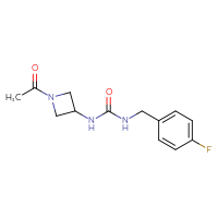 Chemical structure of 3-(1-acetylazetidin-3-yl)-1-[(4-fluorophenyl)methyl]urea - CSSB00701124795