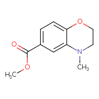 Chemical structure of methyl 4-methyl-3,4-dihydro-2H-1,4-benzoxazine-6-carboxylate - CSSB00010254601