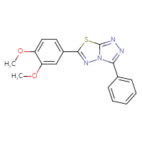 Chemical structure of 6-(3,4-dimethoxyphenyl)-3-phenyl-[1,2,4]triazolo[3,4-b][1,3,4]thiadiazole - CSSB00121633801