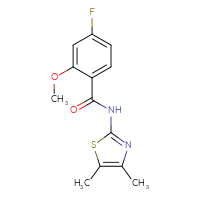 Chemical structure of N-(4,5-dimethyl-1,3-thiazol-2-yl)-4-fluoro-2-methoxybenzamide - CSSB02506760851