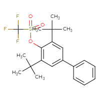 Chemical structure of 3,5-di-tert-butyl-[1,1'-biphenyl]-4-yl trifluoromethanesulfonate - CSSB21432450557