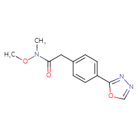 Chemical structure of N-methoxy-N-methyl-2-[4-(1,3,4-oxadiazol-2-yl)phenyl]acetamide - CSSB21151595116