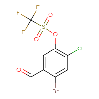 Chemical structure of 4-bromo-2-chloro-5-formylphenyl trifluoromethanesulfonate - CSSB21009689385