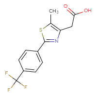Chemical structure of 2-{5-methyl-2-[4-(trifluoromethyl)phenyl]-1,3-thiazol-4-yl}acetic acid - CSSB00020612050