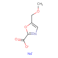 Chemical structure of sodium 5-(methoxymethyl)-1,3-oxazole-2-carboxylate - CSSB21408708135