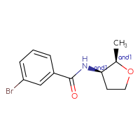 Chemical structure of rac-3-bromo-N-[(2R,3R)-2-methyloxolan-3-yl]benzamide - CSSB21432560944