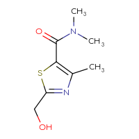 Chemical structure of 2-(hydroxymethyl)-N,N,4-trimethyl-1,3-thiazole-5-carboxamide - CSSB02283617053