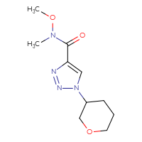 Chemical structure of N-methoxy-N-methyl-1-(oxan-3-yl)-1H-1,2,3-triazole-4-carboxamide - CSSB21151592035