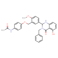 Chemical structure of N-(4-{[5-(3-benzyl-5-hydroxy-4-oxo-1,2,3,4-tetrahydroquinazolin-2-yl)-2-methoxyphenyl]methoxy}phenyl)acetamide - CSSB00161116163