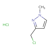 Chemical structure of 3-(chloromethyl)-1-methyl-1H-pyrazole hydrochloride - CSSB00000726502