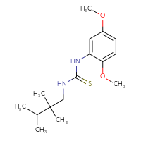 Chemical structure of 1-(2,5-dimethoxyphenyl)-3-(2,2,3-trimethylbutyl)thiourea - CSSB02067418306
