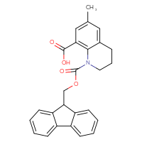 Chemical structure of 1-{[(9H-fluoren-9-yl)methoxy]carbonyl}-6-methyl-1,2,3,4-tetrahydroquinoline-8-carboxylic acid - CSSB06727307285