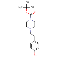 Chemical structure of tert-butyl 4-[2-(4-hydroxyphenyl)ethyl]piperazine-1-carboxylate - CSSB00132307659