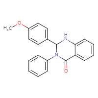 Chemical structure of 2-(4-methoxyphenyl)-3-phenyl-1,2,3,4-tetrahydroquinazolin-4-one - CSSB00132531404