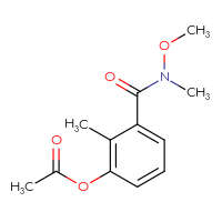 Chemical structure of 3-[methoxy(methyl)carbamoyl]-2-methylphenyl acetate - CSSB03546153778