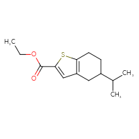 Chemical structure of ethyl 5-(propan-2-yl)-4,5,6,7-tetrahydro-1-benzothiophene-2-carboxylate - CSSB01402450066