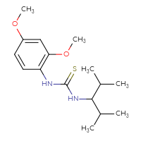 Chemical structure of 1-(2,4-dimethoxyphenyl)-3-(2,4-dimethylpentan-3-yl)thiourea - CSSB21432509482