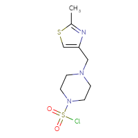 Chemical structure of 4-[(2-methyl-1,3-thiazol-4-yl)methyl]piperazine-1-sulfonyl chloride - CSSB06378556702