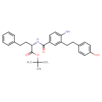 Chemical structure of tert-butyl (2S)-2-({4-amino-3-[2-(4-hydroxyphenyl)ethyl]phenyl}formamido)-4-phenylbutanoate - CSSB00161152522