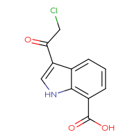 Chemical structure of 3-(2-chloroacetyl)-1H-indole-7-carboxylic acid - CSSB20563217105