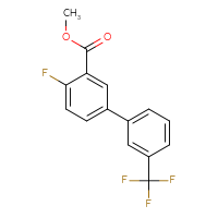 Chemical structure of methyl 4-fluoro-3'-(trifluoromethyl)-[1,1'-biphenyl]-3-carboxylate - CSSB00137326505