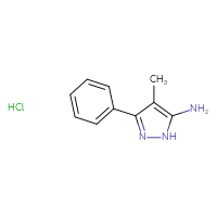 Chemical structure of 4-methyl-3-phenyl-1H-pyrazol-5-amine hydrochloride - CSSB00000756789