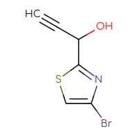 Chemical structure of 1-(4-bromo-1,3-thiazol-2-yl)prop-2-yn-1-ol - CSSB00121156357