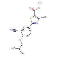 Chemical structure of methyl 2-[3-cyano-4-(2-methylpropoxy)phenyl]-4-methyl-1,3-thiazole-5-carboxylate - CSSB00020629939