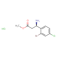 Chemical structure of methyl (3R)-3-amino-3-(2-bromo-4-chlorophenyl)propanoate hydrochloride - CSSB03496501663