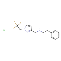 Chemical structure of (2-phenylethyl)({[1-(2,2,2-trifluoroethyl)-1H-pyrazol-3-yl]methyl})amine hydrochloride - CSSB00025722291