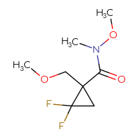 Chemical structure of 2,2-difluoro-N-methoxy-1-(methoxymethyl)-N-methylcyclopropane-1-carboxamide - CSSB02271961278