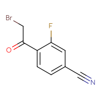 Chemical structure of 4-(2-bromoacetyl)-3-fluorobenzonitrile - CSSB00010768300