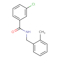 Chemical structure of 3-chloro-N-[(2-methylphenyl)methyl]benzamide - CSSB00046126654
