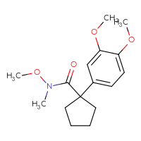 Chemical structure of 1-(3,4-dimethoxyphenyl)-N-methoxy-N-methylcyclopentane-1-carboxamide - CSSB02054517485