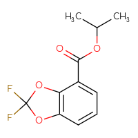 Chemical structure of propan-2-yl 2,2-difluoro-2H-1,3-benzodioxole-4-carboxylate - CSSB03566693285