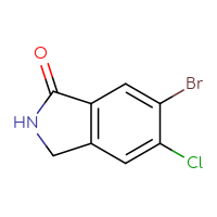 Chemical structure of 6-bromo-5-chloro-2,3-dihydro-1H-isoindol-1-one - CSSB00010764852